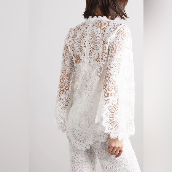 ZIMMERMAN Chintz Doily Lace Top In Ivory - Picture 3 of 16